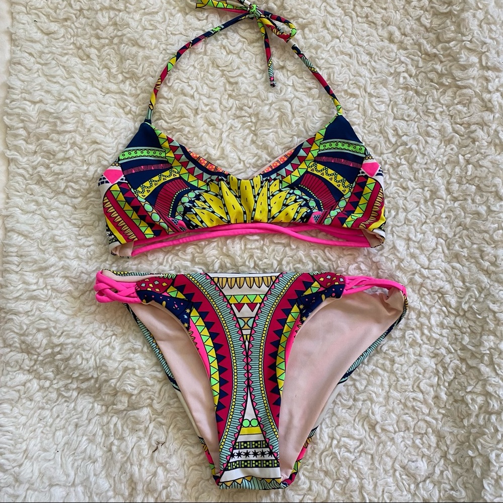 NEW Mara Hoffman Swim Bikini Set multicolor Print S/XS